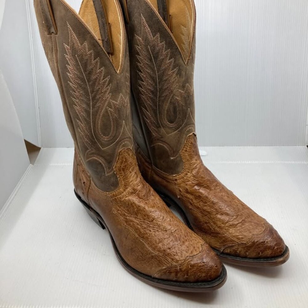 BOULET ostrich western cowboy mens boots sz 10 E NEW without tag